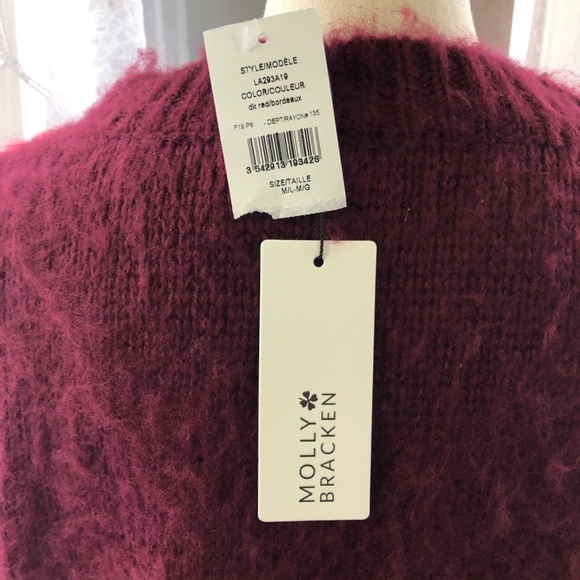 Molly bracken color  block red sweater SZ M/L NWT - Picture 4 of 10